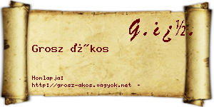 Grosz Ákos névjegykártya